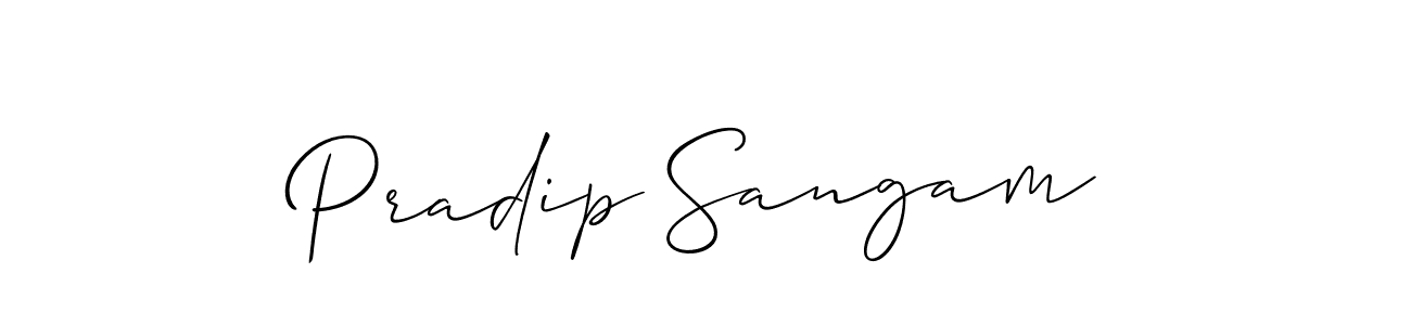 How to make Pradip Sangam signature? Allison_Script is a professional autograph style. Create handwritten signature for Pradip Sangam name. Pradip Sangam signature style 2 images and pictures png