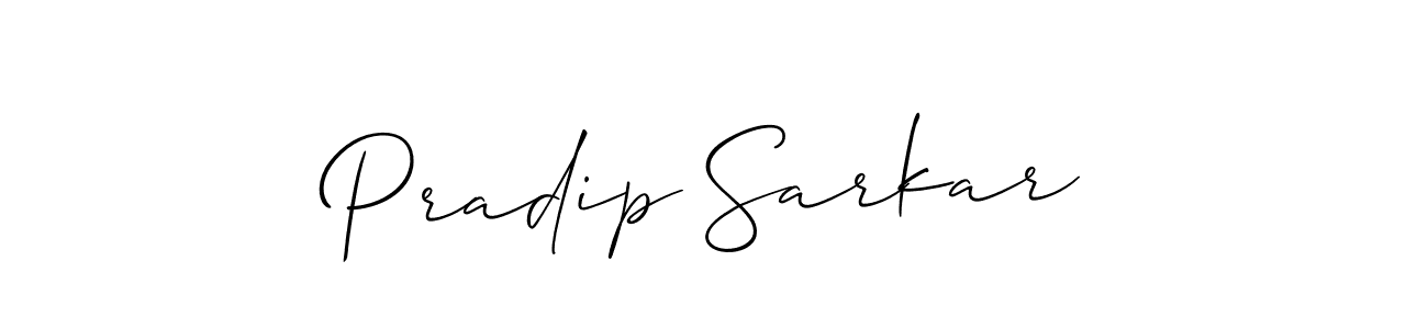 Make a beautiful signature design for name Pradip Sarkar. With this signature (Allison_Script) style, you can create a handwritten signature for free. Pradip Sarkar signature style 2 images and pictures png