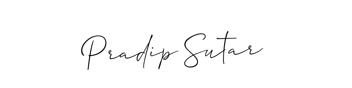 Allison_Script is a professional signature style that is perfect for those who want to add a touch of class to their signature. It is also a great choice for those who want to make their signature more unique. Get Pradip Sutar name to fancy signature for free. Pradip Sutar signature style 2 images and pictures png