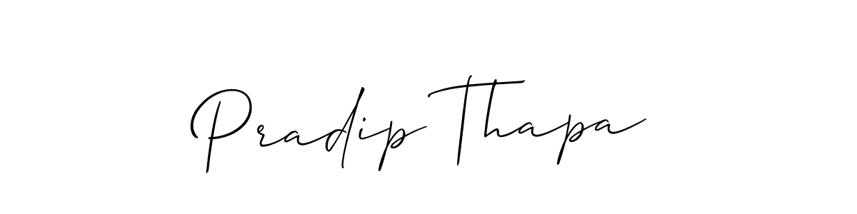 Similarly Allison_Script is the best handwritten signature design. Signature creator online .You can use it as an online autograph creator for name Pradip Thapa. Pradip Thapa signature style 2 images and pictures png