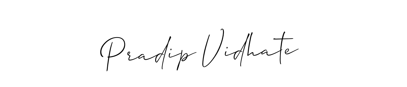 How to make Pradip Vidhate name signature. Use Allison_Script style for creating short signs online. This is the latest handwritten sign. Pradip Vidhate signature style 2 images and pictures png