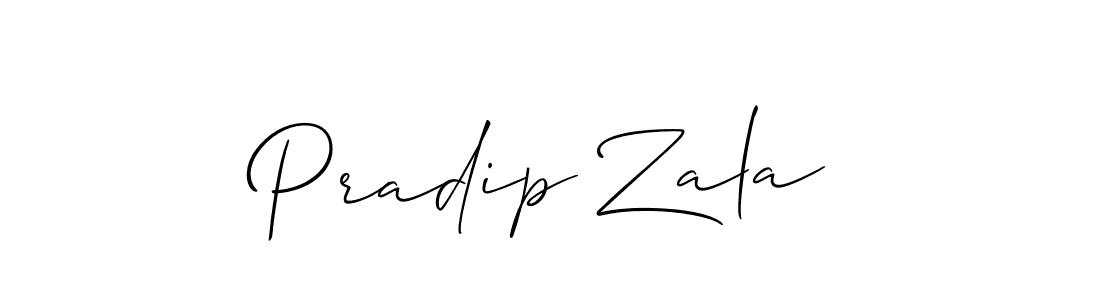 You should practise on your own different ways (Allison_Script) to write your name (Pradip Zala) in signature. don't let someone else do it for you. Pradip Zala signature style 2 images and pictures png