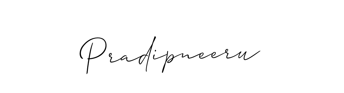 The best way (Allison_Script) to make a short signature is to pick only two or three words in your name. The name Pradipneeru include a total of six letters. For converting this name. Pradipneeru signature style 2 images and pictures png
