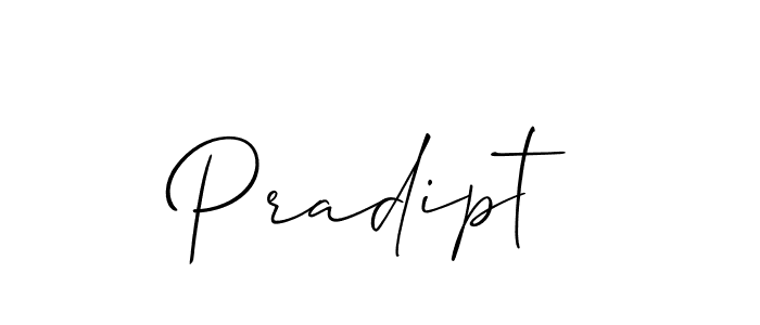Create a beautiful signature design for name Pradipt. With this signature (Allison_Script) fonts, you can make a handwritten signature for free. Pradipt signature style 2 images and pictures png