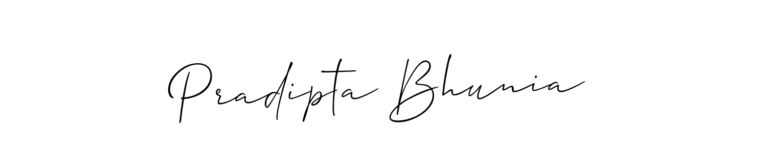 Allison_Script is a professional signature style that is perfect for those who want to add a touch of class to their signature. It is also a great choice for those who want to make their signature more unique. Get Pradipta Bhunia name to fancy signature for free. Pradipta Bhunia signature style 2 images and pictures png