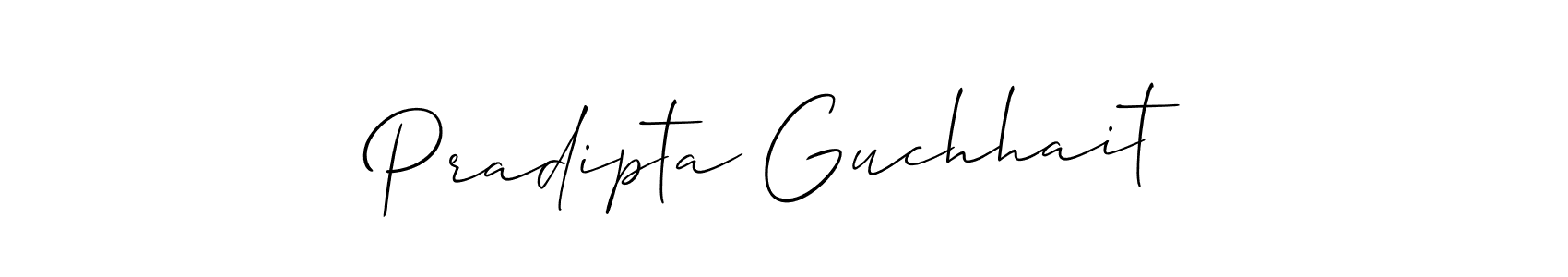 How to make Pradipta Guchhait signature? Allison_Script is a professional autograph style. Create handwritten signature for Pradipta Guchhait name. Pradipta Guchhait signature style 2 images and pictures png