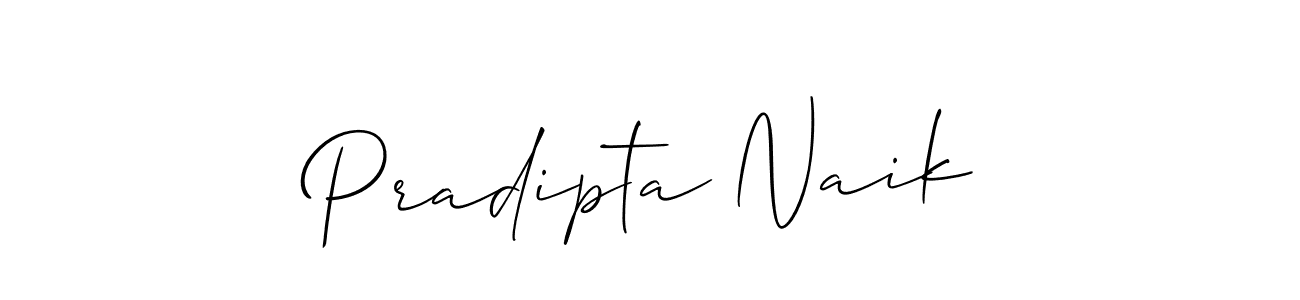 How to make Pradipta Naik name signature. Use Allison_Script style for creating short signs online. This is the latest handwritten sign. Pradipta Naik signature style 2 images and pictures png