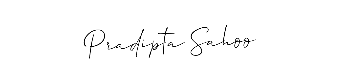 Create a beautiful signature design for name Pradipta Sahoo. With this signature (Allison_Script) fonts, you can make a handwritten signature for free. Pradipta Sahoo signature style 2 images and pictures png