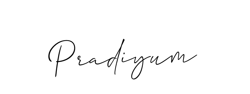 How to make Pradiyum signature? Allison_Script is a professional autograph style. Create handwritten signature for Pradiyum name. Pradiyum signature style 2 images and pictures png