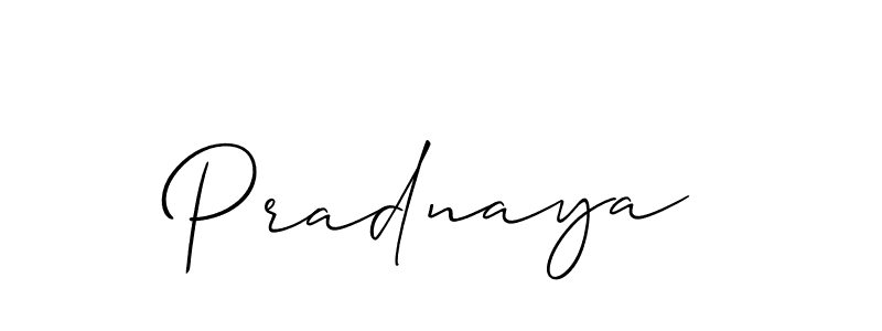 How to make Pradnaya signature? Allison_Script is a professional autograph style. Create handwritten signature for Pradnaya name. Pradnaya signature style 2 images and pictures png