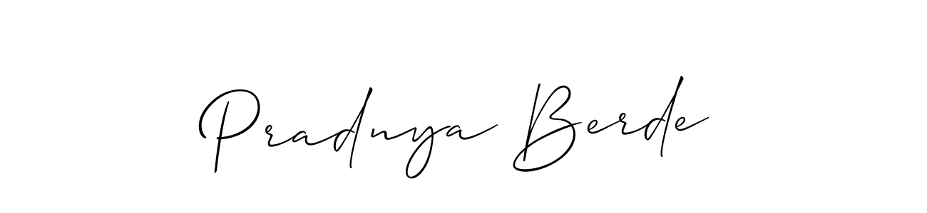 Use a signature maker to create a handwritten signature online. With this signature software, you can design (Allison_Script) your own signature for name Pradnya Berde. Pradnya Berde signature style 2 images and pictures png