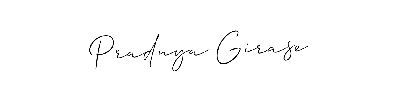 The best way (Allison_Script) to make a short signature is to pick only two or three words in your name. The name Pradnya Girase include a total of six letters. For converting this name. Pradnya Girase signature style 2 images and pictures png