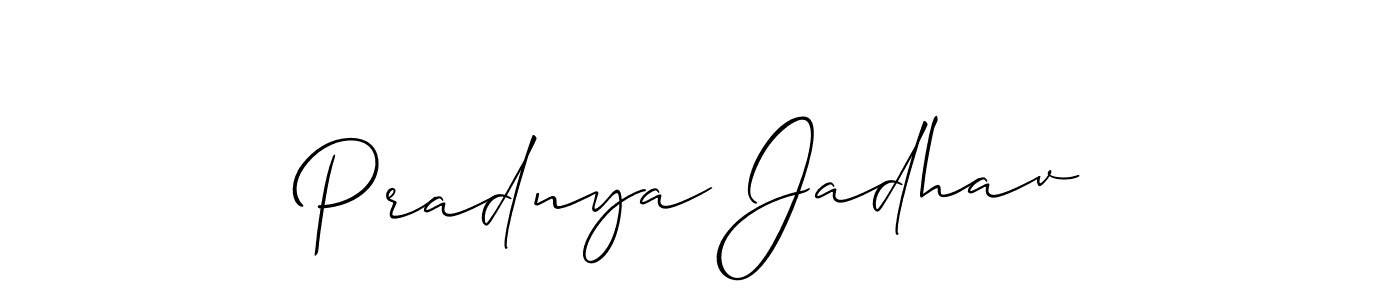 The best way (Allison_Script) to make a short signature is to pick only two or three words in your name. The name Pradnya Jadhav include a total of six letters. For converting this name. Pradnya Jadhav signature style 2 images and pictures png