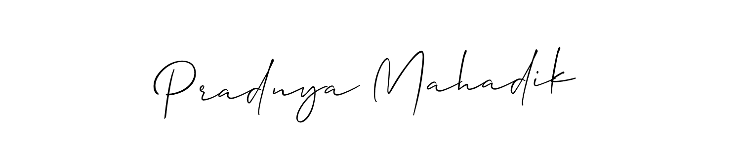 Also we have Pradnya Mahadik name is the best signature style. Create professional handwritten signature collection using Allison_Script autograph style. Pradnya Mahadik signature style 2 images and pictures png