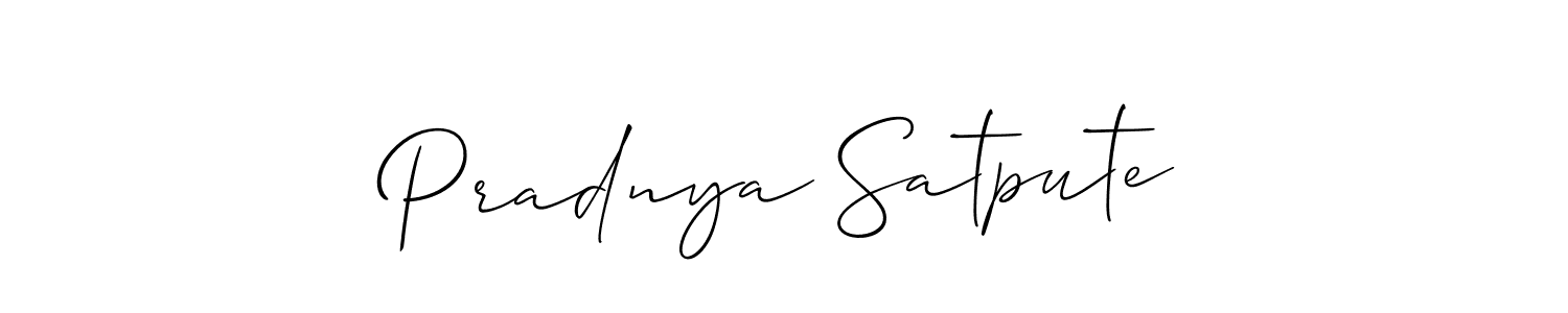 You should practise on your own different ways (Allison_Script) to write your name (Pradnya Satpute) in signature. don't let someone else do it for you. Pradnya Satpute signature style 2 images and pictures png