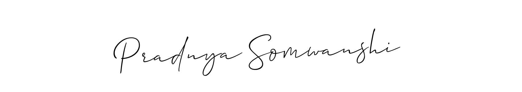 Make a beautiful signature design for name Pradnya Somwanshi. With this signature (Allison_Script) style, you can create a handwritten signature for free. Pradnya Somwanshi signature style 2 images and pictures png