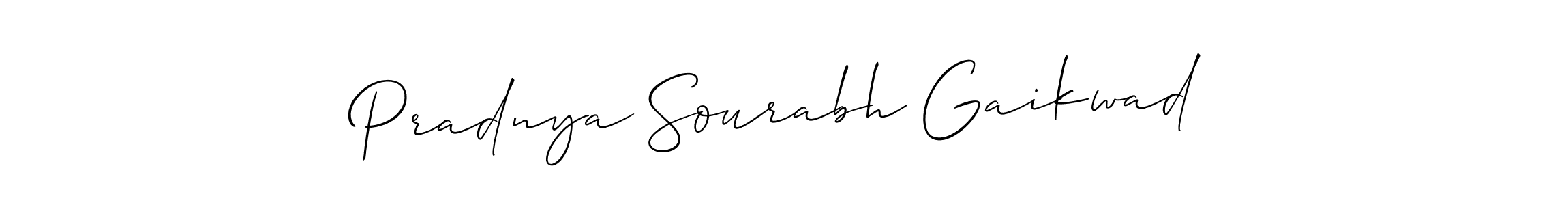 Make a short Pradnya Sourabh Gaikwad signature style. Manage your documents anywhere anytime using Allison_Script. Create and add eSignatures, submit forms, share and send files easily. Pradnya Sourabh Gaikwad signature style 2 images and pictures png