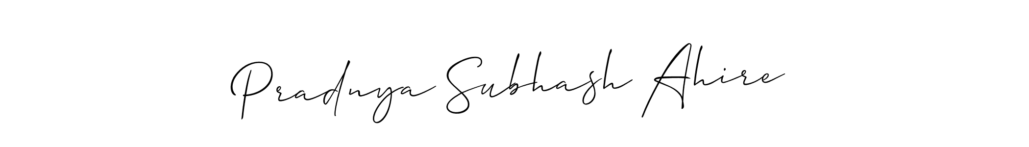 Design your own signature with our free online signature maker. With this signature software, you can create a handwritten (Allison_Script) signature for name Pradnya Subhash Ahire. Pradnya Subhash Ahire signature style 2 images and pictures png