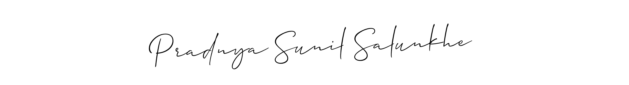 This is the best signature style for the Pradnya Sunil Salunkhe name. Also you like these signature font (Allison_Script). Mix name signature. Pradnya Sunil Salunkhe signature style 2 images and pictures png