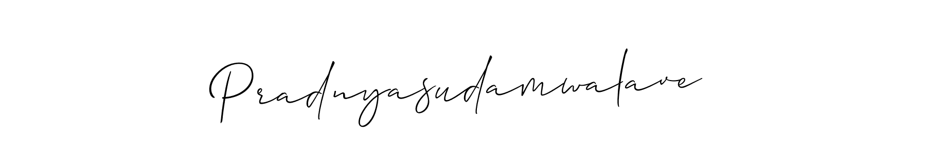 Create a beautiful signature design for name Pradnyasudamwalave. With this signature (Allison_Script) fonts, you can make a handwritten signature for free. Pradnyasudamwalave signature style 2 images and pictures png