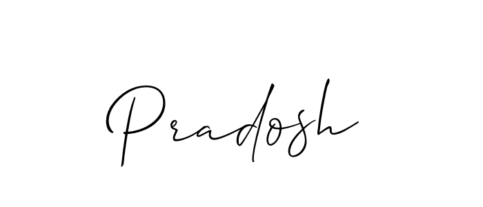 Use a signature maker to create a handwritten signature online. With this signature software, you can design (Allison_Script) your own signature for name Pradosh. Pradosh signature style 2 images and pictures png