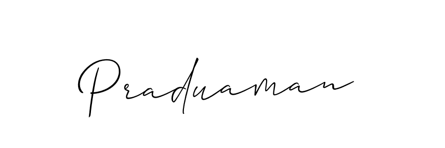How to make Praduaman name signature. Use Allison_Script style for creating short signs online. This is the latest handwritten sign. Praduaman signature style 2 images and pictures png