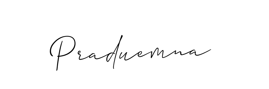 Design your own signature with our free online signature maker. With this signature software, you can create a handwritten (Allison_Script) signature for name Praduemna. Praduemna signature style 2 images and pictures png