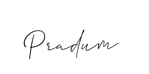 Make a beautiful signature design for name Pradum. With this signature (Allison_Script) style, you can create a handwritten signature for free. Pradum signature style 2 images and pictures png