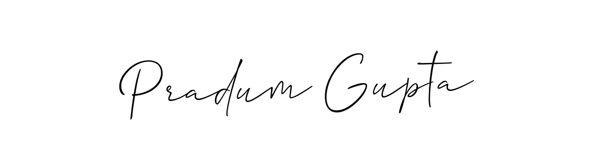 Allison_Script is a professional signature style that is perfect for those who want to add a touch of class to their signature. It is also a great choice for those who want to make their signature more unique. Get Pradum Gupta name to fancy signature for free. Pradum Gupta signature style 2 images and pictures png