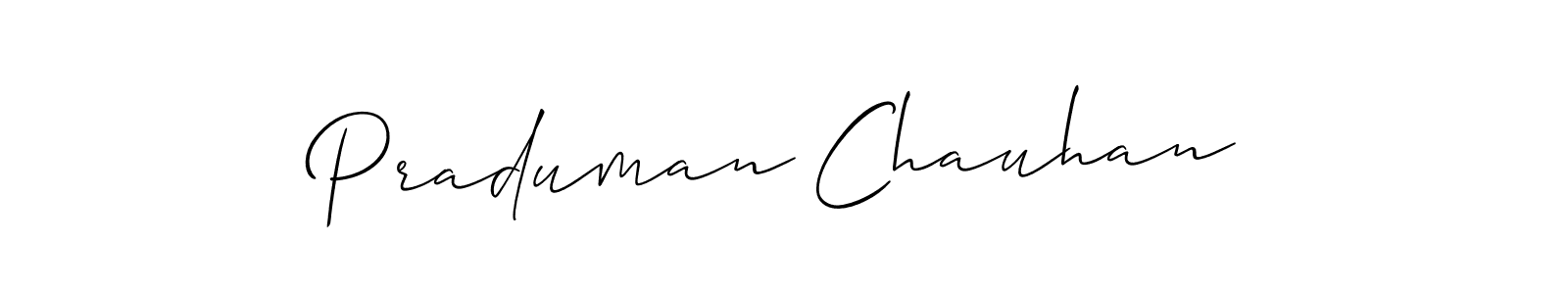 You can use this online signature creator to create a handwritten signature for the name Praduman Chauhan. This is the best online autograph maker. Praduman Chauhan signature style 2 images and pictures png