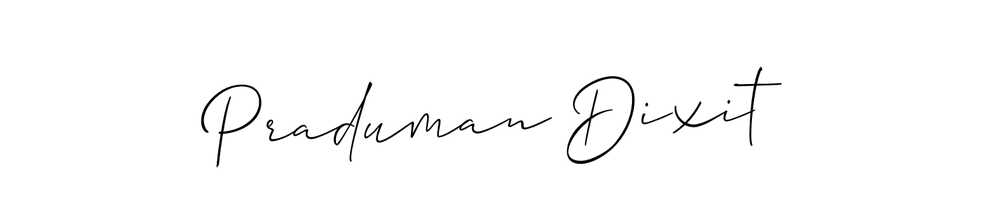 How to make Praduman Dixit signature? Allison_Script is a professional autograph style. Create handwritten signature for Praduman Dixit name. Praduman Dixit signature style 2 images and pictures png