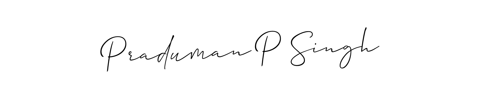 How to Draw Praduman P Singh signature style? Allison_Script is a latest design signature styles for name Praduman P Singh. Praduman P Singh signature style 2 images and pictures png