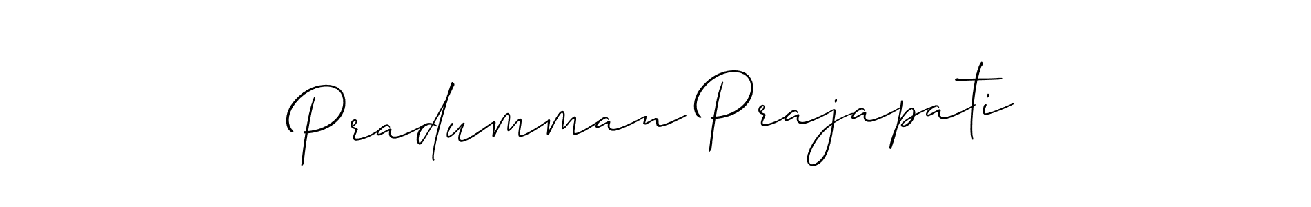 How to make Pradumman Prajapati signature? Allison_Script is a professional autograph style. Create handwritten signature for Pradumman Prajapati name. Pradumman Prajapati signature style 2 images and pictures png