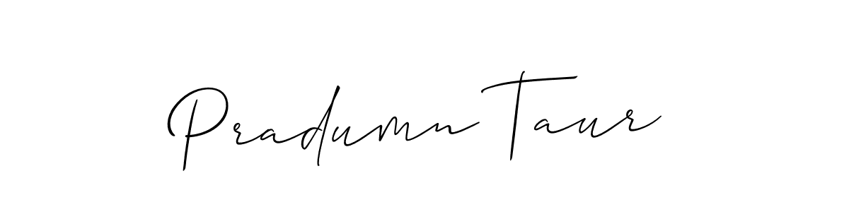 Allison_Script is a professional signature style that is perfect for those who want to add a touch of class to their signature. It is also a great choice for those who want to make their signature more unique. Get Pradumn Taur name to fancy signature for free. Pradumn Taur signature style 2 images and pictures png