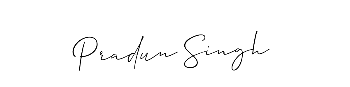 if you are searching for the best signature style for your name Pradun Singh. so please give up your signature search. here we have designed multiple signature styles  using Allison_Script. Pradun Singh signature style 2 images and pictures png