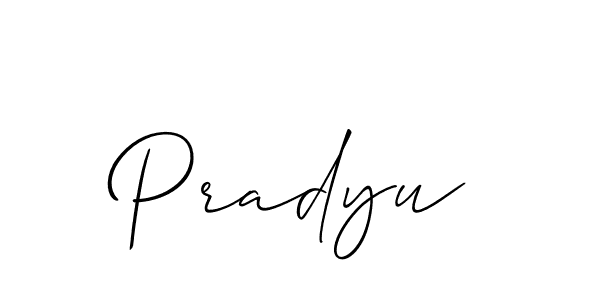 The best way (Allison_Script) to make a short signature is to pick only two or three words in your name. The name Pradyu include a total of six letters. For converting this name. Pradyu signature style 2 images and pictures png