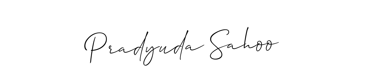 Also we have Pradyuda Sahoo name is the best signature style. Create professional handwritten signature collection using Allison_Script autograph style. Pradyuda Sahoo signature style 2 images and pictures png