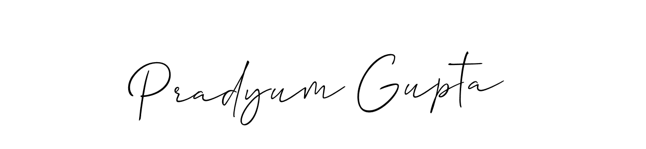 How to make Pradyum Gupta name signature. Use Allison_Script style for creating short signs online. This is the latest handwritten sign. Pradyum Gupta signature style 2 images and pictures png