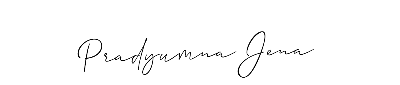Make a beautiful signature design for name Pradyumna Jena. With this signature (Allison_Script) style, you can create a handwritten signature for free. Pradyumna Jena signature style 2 images and pictures png