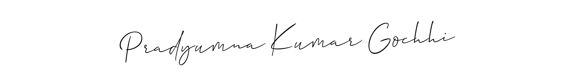 How to make Pradyumna Kumar Gochhi name signature. Use Allison_Script style for creating short signs online. This is the latest handwritten sign. Pradyumna Kumar Gochhi signature style 2 images and pictures png