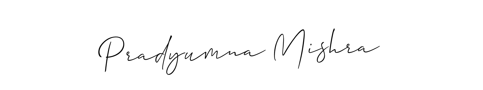 Make a short Pradyumna Mishra signature style. Manage your documents anywhere anytime using Allison_Script. Create and add eSignatures, submit forms, share and send files easily. Pradyumna Mishra signature style 2 images and pictures png