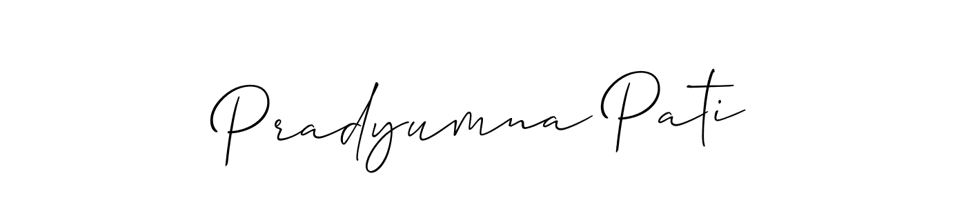 Also we have Pradyumna Pati name is the best signature style. Create professional handwritten signature collection using Allison_Script autograph style. Pradyumna Pati signature style 2 images and pictures png