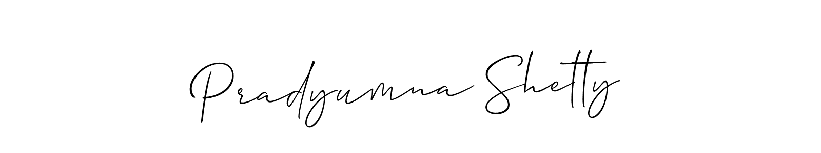 Make a short Pradyumna Shetty signature style. Manage your documents anywhere anytime using Allison_Script. Create and add eSignatures, submit forms, share and send files easily. Pradyumna Shetty signature style 2 images and pictures png