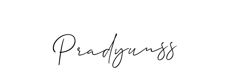 Make a beautiful signature design for name Pradyunss. With this signature (Allison_Script) style, you can create a handwritten signature for free. Pradyunss signature style 2 images and pictures png