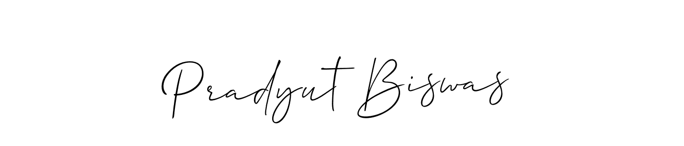 Make a beautiful signature design for name Pradyut Biswas. With this signature (Allison_Script) style, you can create a handwritten signature for free. Pradyut Biswas signature style 2 images and pictures png