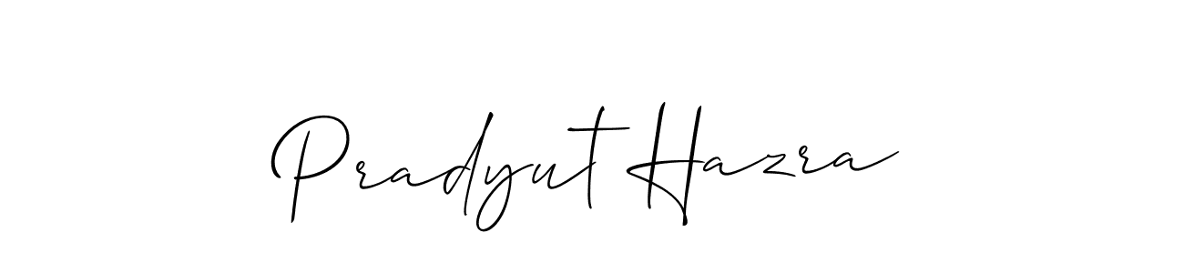How to make Pradyut Hazra name signature. Use Allison_Script style for creating short signs online. This is the latest handwritten sign. Pradyut Hazra signature style 2 images and pictures png