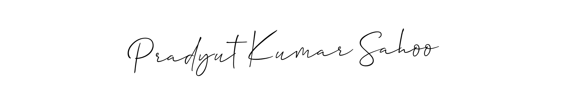 How to Draw Pradyut Kumar Sahoo signature style? Allison_Script is a latest design signature styles for name Pradyut Kumar Sahoo. Pradyut Kumar Sahoo signature style 2 images and pictures png