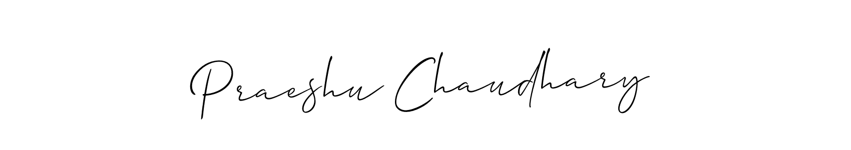 Use a signature maker to create a handwritten signature online. With this signature software, you can design (Allison_Script) your own signature for name Praeshu Chaudhary. Praeshu Chaudhary signature style 2 images and pictures png