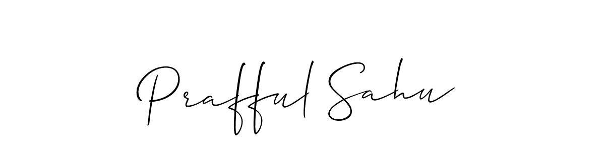 How to make Prafful Sahu signature? Allison_Script is a professional autograph style. Create handwritten signature for Prafful Sahu name. Prafful Sahu signature style 2 images and pictures png