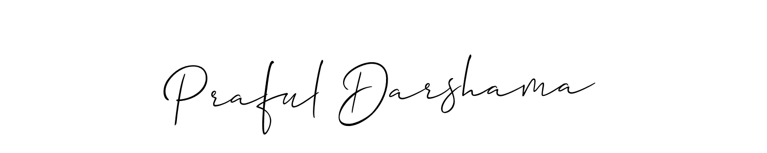 Also we have Praful Darshama name is the best signature style. Create professional handwritten signature collection using Allison_Script autograph style. Praful Darshama signature style 2 images and pictures png